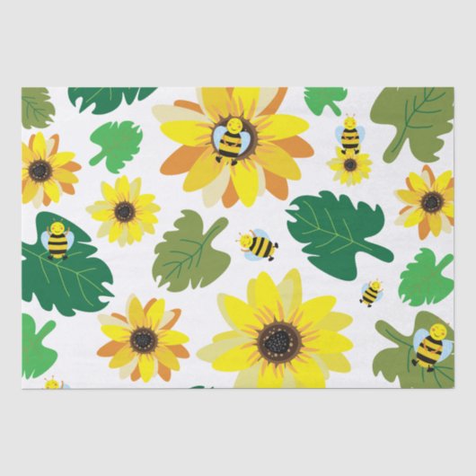 Niedliche Sonnenblume Seidenpapier (Vorderseite)