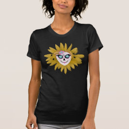 Niedliche Sonnenblume Skull Dia De Los Muertos Fra T-Shirt