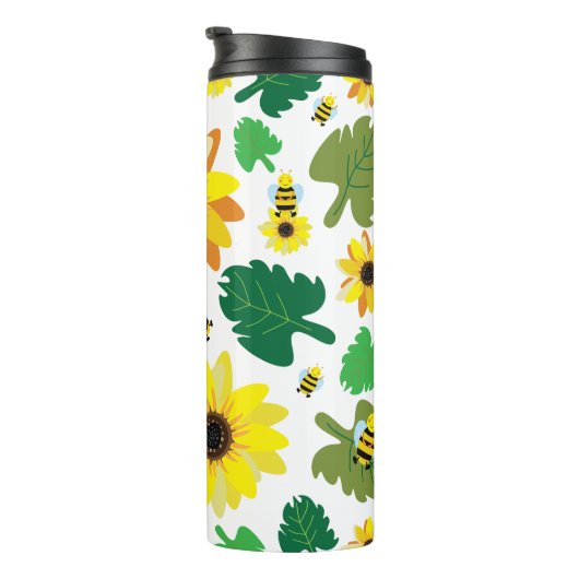 Niedliche Sonnenblume Thermosbecher (Nach rechts gedreht)