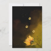 Niedliche Sonnenblume Wasserfarben Girl Black Gebu Einladung (Rückseite)
