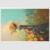 Niedliche Sonnenblume Weibchen mit Sonnenblumen C1 Seidenpapier (Vorderseite)