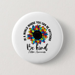 Niedliche Sonnenblumen Autismus Mama Frauen Autism Button