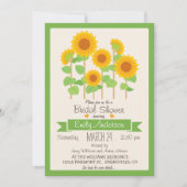 Niedliche Sonnenblumen; Blumendusche einladen Einladung (Vorderseite)