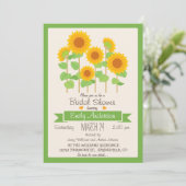 Niedliche Sonnenblumen; Blumendusche einladen Einladung (Stehend Vorderseite)