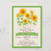 Niedliche Sonnenblumen; Blumendusche einladen Einladung (Vorne/Hinten)