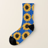 Niedliche Sonnenblumen Hellgelb Blauer Sommer Kuns Socken (Links - Außen)