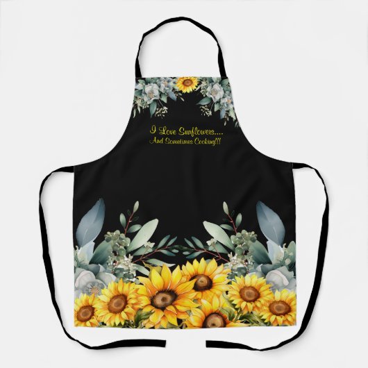 Niedliche Sonnenblumen Medien über Print Schürze (Vorderseite)
