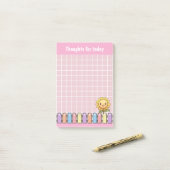 Niedliche Sonnenblumen rosa Gedanken für heute Post-it Klebezettel (Auf Schreibtisch)