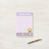 Niedliche Sonnenblumengedanken für heute Post-it Klebezettel (Auf Schreibtisch)