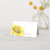 Niedliche Sonnenblumenhochzeit Platzkarte (Vorderseite)