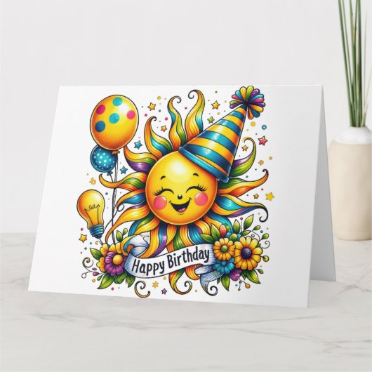 Niedliche Sonnenblumenkarte Geburtstagskarte Karte (Vorderseite)