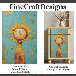 Niedliche Sonnenblumenkatze, die das Sonnenanstric Seidenpapier