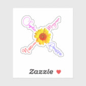 Niedliche Sonnenblumennamen für Mädchen, wasserfes Aufkleber (Blatt)