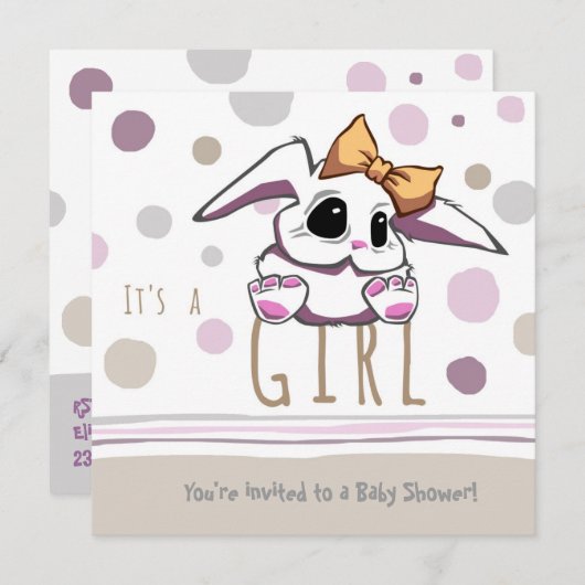 Niedliche Sonnendusche Einladung (Vorne/Hinten)