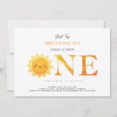 Niedliche Sonnenreise Erster Geburtstag Einladung (Vorderseite)