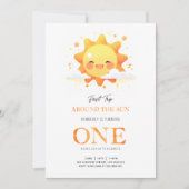 Niedliche Sonnenreise Erster Geburtstag Einladung (Vorderseite)