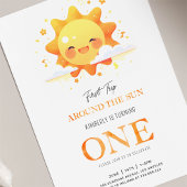 Niedliche Sonnenreise Erster Geburtstag Einladung