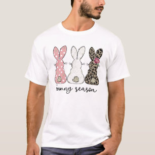Niedliche Sonnensaison Rosa Leopard Weißes Kaninc T-Shirt