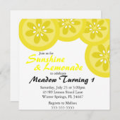 Niedliche Sonnenschein-u. Limonade-Party Einladung (Vorne/Hinten)