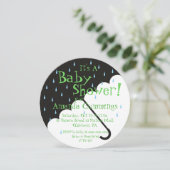 Niedliche Sonnenschirmdusche Einladung | Runde (Stehend Vorderseite)