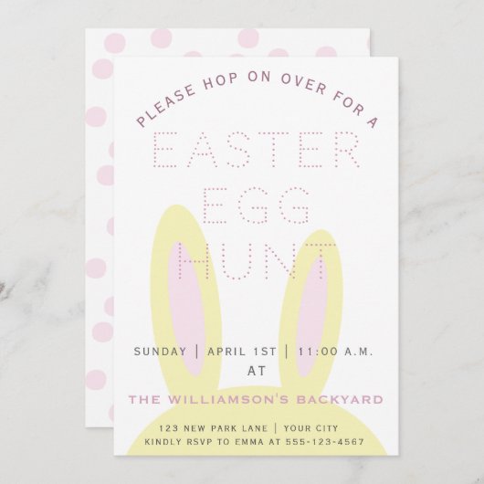 Niedliche Sonnenzähler | Einladung zur Ostereijagd (Vorne/Hinten)