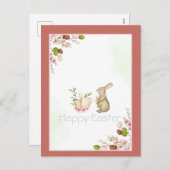 Niedliche Sonnige Blume Ostereier Feiertagspostkarte (Vorne/Hinten)