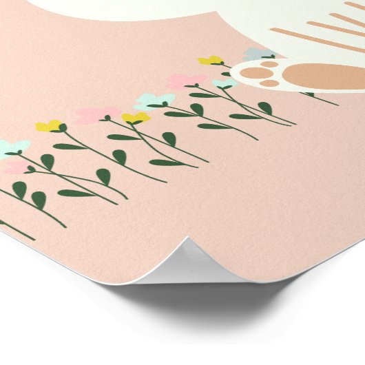 Niedliche Sonnige Blume Rosa Kinder Kinderzimmer K Poster (Ecke)