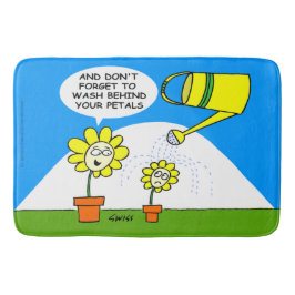 Niedliche sonnige Blume & Sprinkling Kann Cartoon  Badematte
