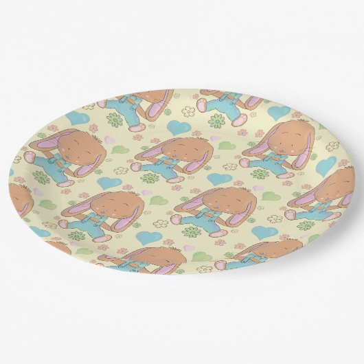 Niedliche, sonnige, gelbe Rundpapierplatte Pappteller (Schrägansicht)