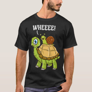Niedliche sonnige Schneckenfahrt auf dem Schildkrö T-Shirt