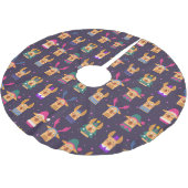 Niedliche/sonnige Weihnachten Polyester Weihnachtsbaumdecke (Schrägansicht)