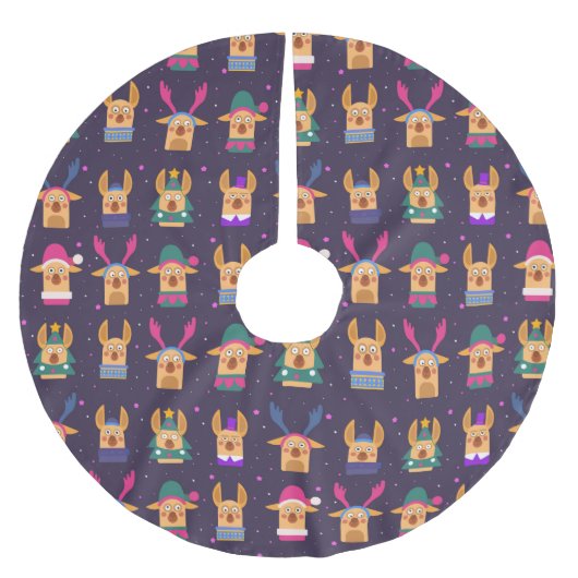 Niedliche/sonnige Weihnachten Polyester Weihnachtsbaumdecke (Vorderseite)