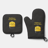 Niedliche Sozialbatterie "Sozialisierung im Modus  Ofenhandschuh & Topflappen-Set (Vorderseite)