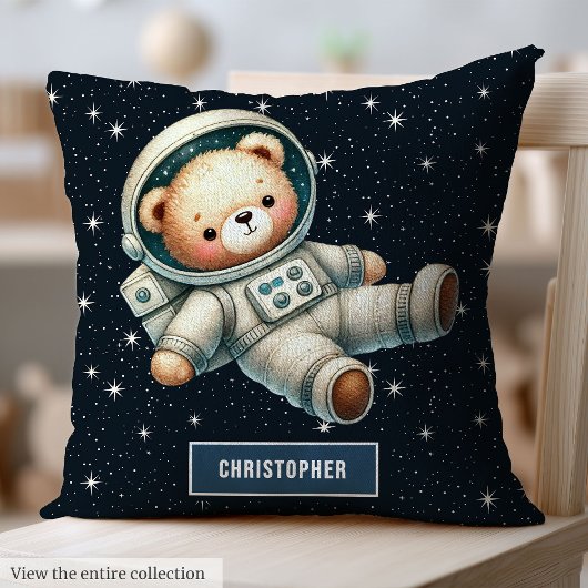 Niedliche Space Teddy Bear Kissen Individuelle Nam