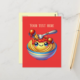 Niedliche Spaghetti-Liebhaber Italienisch Postkarte