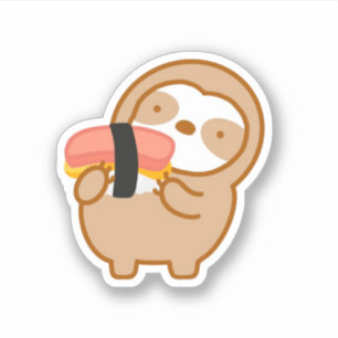 Niedliche Spam Musubi Sloth Aufkleber