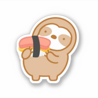 Niedliche Spam Musubi Sloth Aufkleber