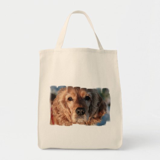 Niedliche Spaniel-Lebensmittelgeschäft-Tasche Tragetasche (Vorne)