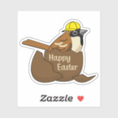 Niedliche Sparrow Chocolate Ei Happy Oaster Aufkleber (Blatt)