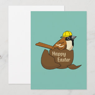 Niedliche Sparrow Chocolate Ei Happy Oaster Feiertagskarte