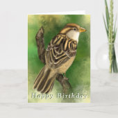 Niedliche Sparrow-Geburtstagskarte Karte (Vorderseite)