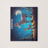 Niedliche Späthähne in der Nacht Personalisiert Puzzle (Vertikal)