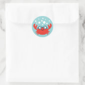 Niedliche Specky Crab Illustration Runder Aufkleber (Tasche)