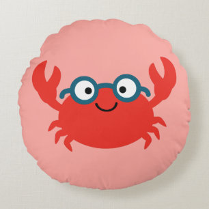 Niedliche Specky Crab Illustration Rundes Kissen