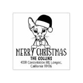 Niedliche Sphinx Cat Rücksendeadresse Weihnachten Gummistempel (Prägung)