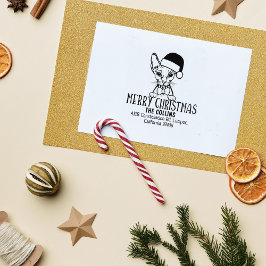 Niedliche Sphinx Cat Rücksendeadresse Weihnachten Gummistempel