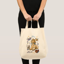 Niedliche Sphinx Kairo Ägypten Doodle-Kunst Tragetasche