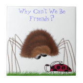 Niedliche Spider- und Ladybug-Illustration Fliese (Vorderseite)