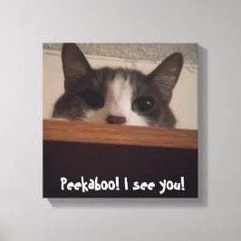 Niedliche, spielerische Katzenkatze - überzogene C Leinwanddruck