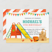 Niedliche Spielplatz-Party Einladung (Vorne/Hinten)